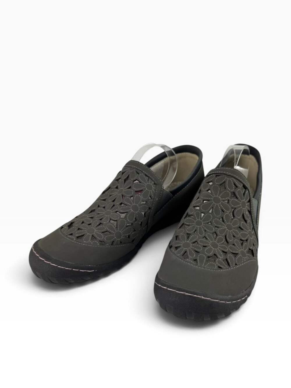 JBU by Jambu Wildflower Moc Oxford Flat • Dark Grey Comfort Shoe • Women’s 11M